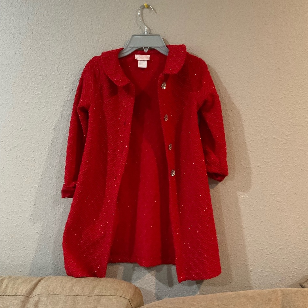 Holiday dress in Red with coat